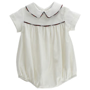 White Corduroy with Yuletide Plaid - Dressy Bubble Short