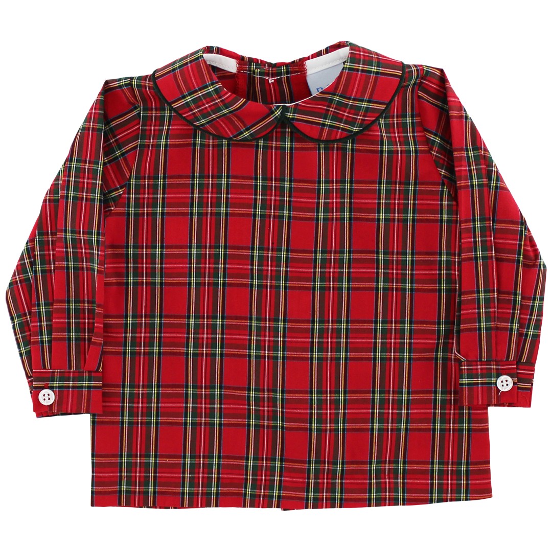white christmas dresses Christmas Plaid Dad Button-down – Classic Southern Smocks main image 0