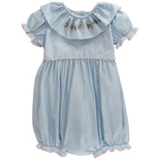 Soft Blooms On Blue - Girls Bubble Short