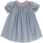 Denim Gingham with Pink Geo - Bishop