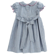 Denim Gingham with Pink Geo