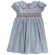 Denim Gingham with Pink Geo
