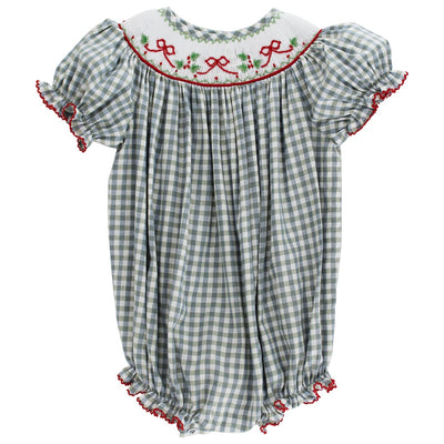Red Bows on Gingham - Bishop Romper