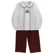 Reindeer On Plaid - Dressy Pant Set