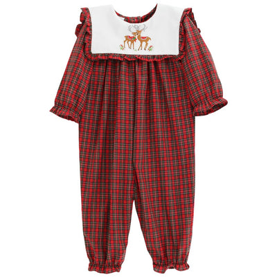 Reindeer On Plaid - Girls Bubble