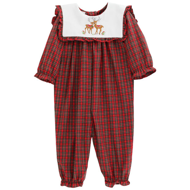 Reindeer On Plaid - Girls Bubble