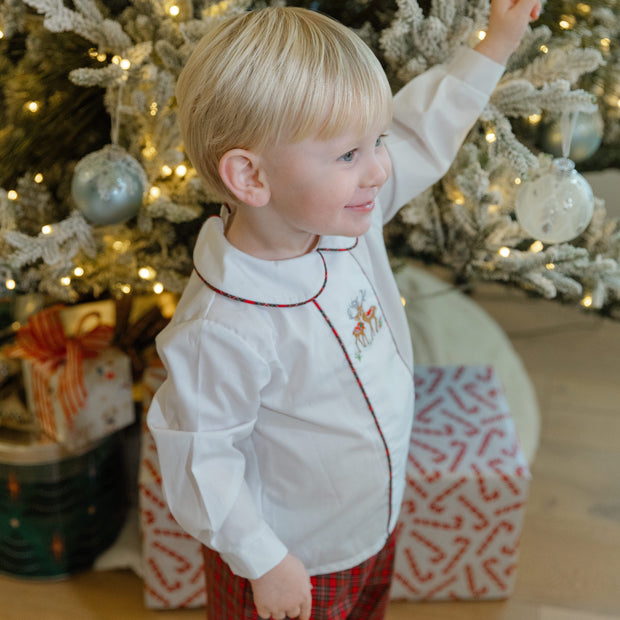Reindeer On Plaid - Dressy Pant Set