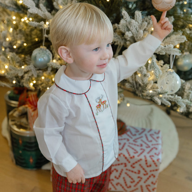 Reindeer On Plaid - Dressy Pant Set