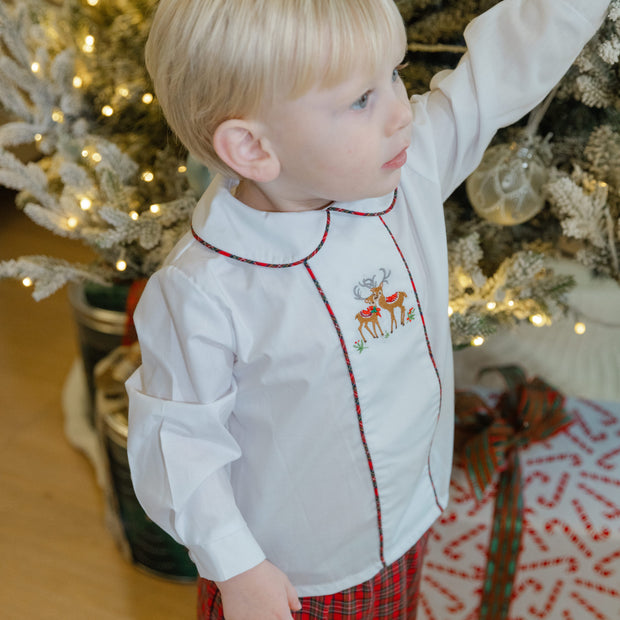 Reindeer On Plaid - Dressy Pant Set