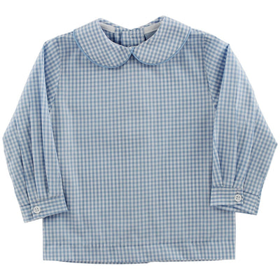 Blue Check - Boys Piped Shirt