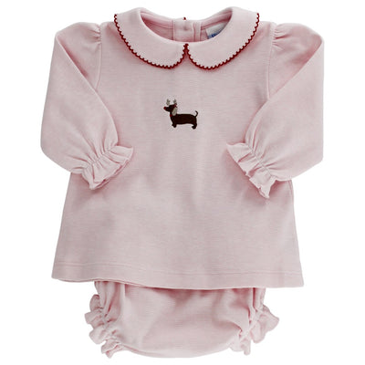 Reindeer Doxie - Girls Diaper Cover Set