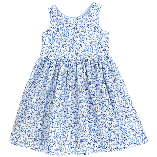 bailey blue floral dress Modest Bailey Midi Dress in Leaf & Bloom