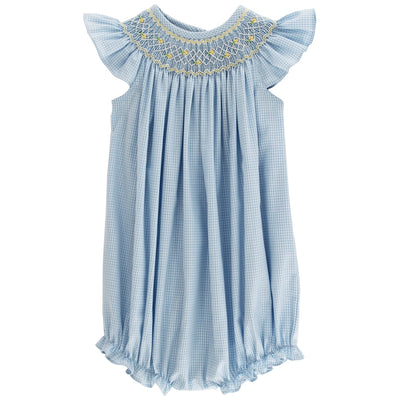 Sunshine Floral with Blue Check - Bishop Romper – Bailey Boys