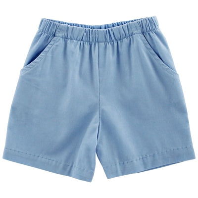 Light Blue Corduroy - Elastic Waist Short