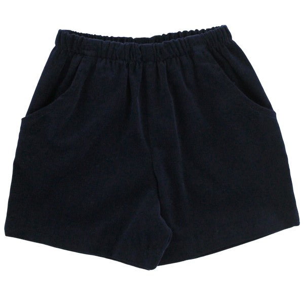 Navy Corduroy - Elastic Waist Short