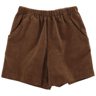 Chocolate Brown Corduroy - Elastic Waist Short