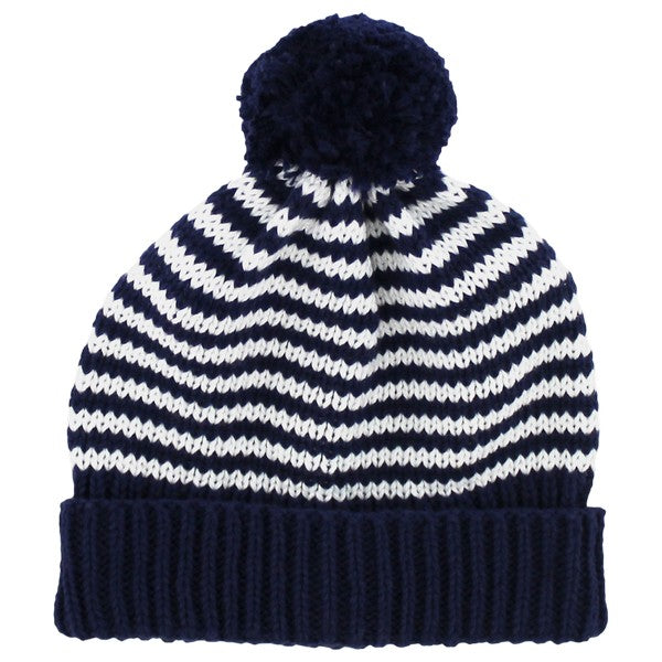 Beanie - Navy & White Stripe