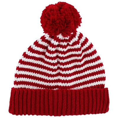 Beanie - Red & White Stripe