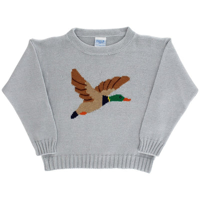 Crew Neck Sweater - Duck on Grey