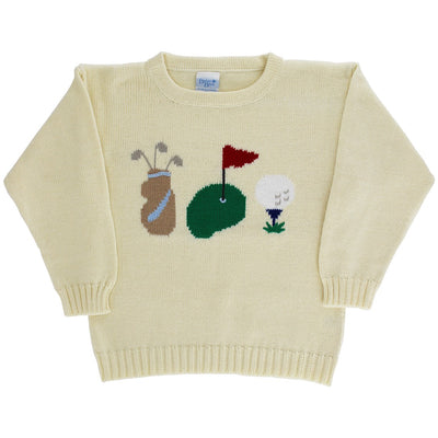 Crew Neck Sweater - Golf on Ivory