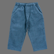 Steel Blue Corduroy - Elastic Waist Pants