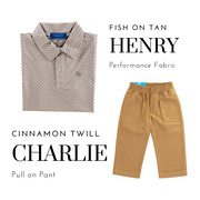 Henry Performance Polo - Fish on Tan