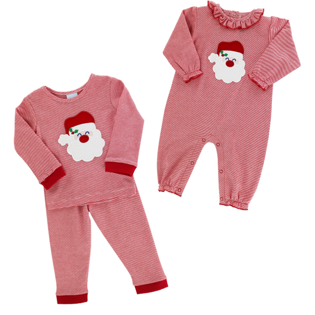 Santa - Girls Knit Romper