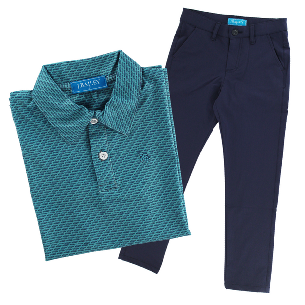 Henry Performance Polo - Fish on Teal