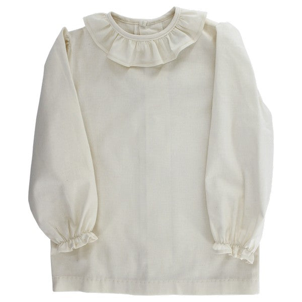 Girls Ruffle long sleeved piped shirt