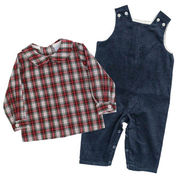 Yuletide Plaid - Boys Piped Shirt