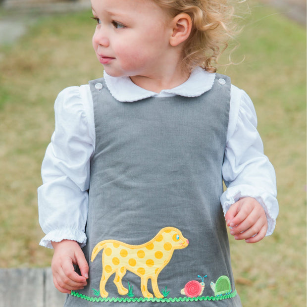 White Knit - Girls Long Sleeve Button Back Shirt