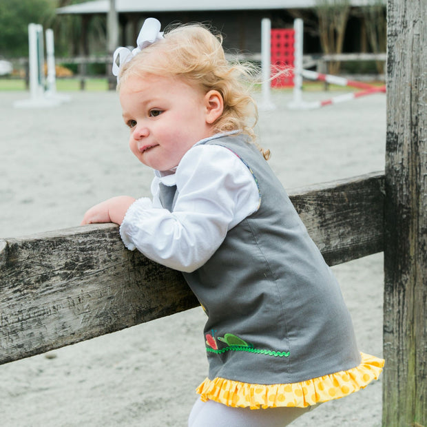 White Knit - Girls Long Sleeve Button Back Shirt