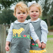 White Knit - Boy Long Sleeve Piped Onesie