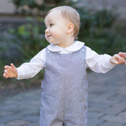 Boys Long Sleeve Button Back Shirt-White