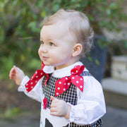 Girls Long Sleeve Button Back Onesie-White