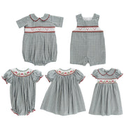 Red Bows on Gingham - Dressy Bubble Short