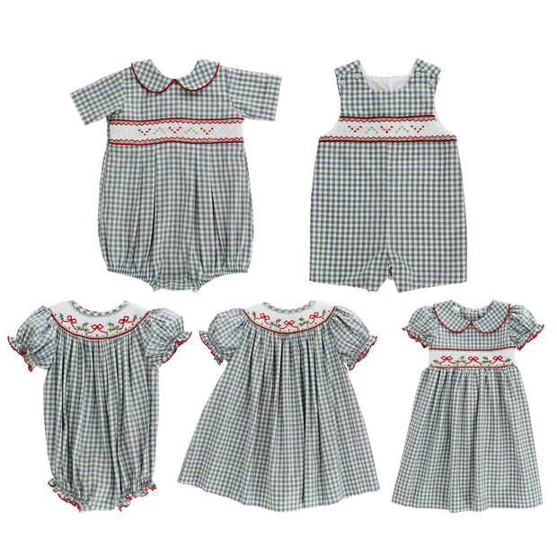 Red Bows on Gingham - Dressy Bubble Short