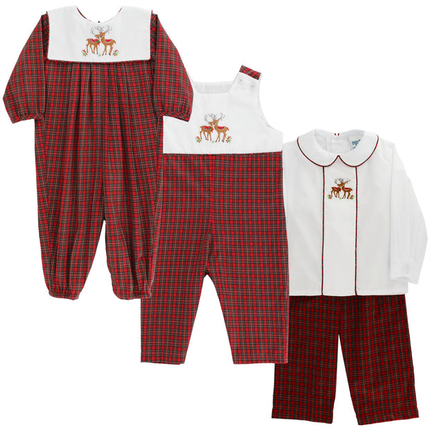 Reindeer On Plaid - Dressy Bubble Long