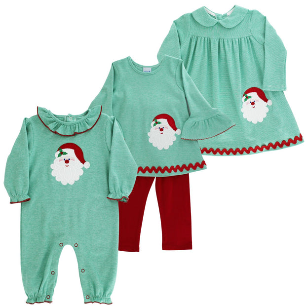 Santa - Girls Knit Romper