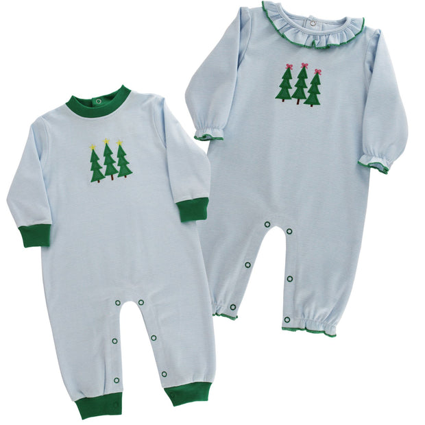 Enchanted Evergreens - Boys Knit Romper