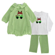 Christmas Cart - Girls Knit Infant Bubble