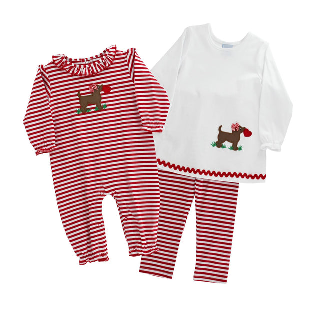 Puppy Love - Girls Knit Romper
