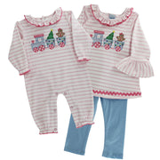Gingerbread Express - Girls Knit Romper
