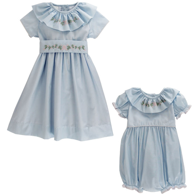 Soft Blooms On Blue - Dress