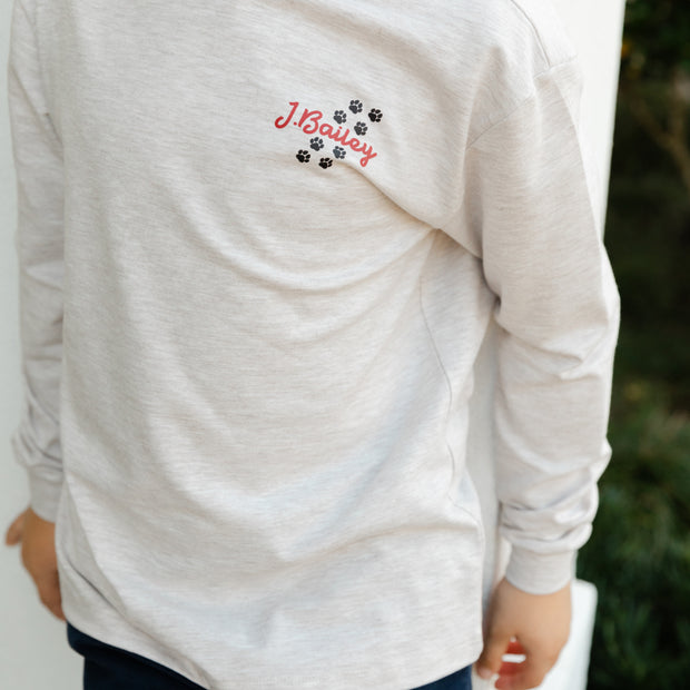 Long Sleeve Logo Tee - Dawg on Oatmeal