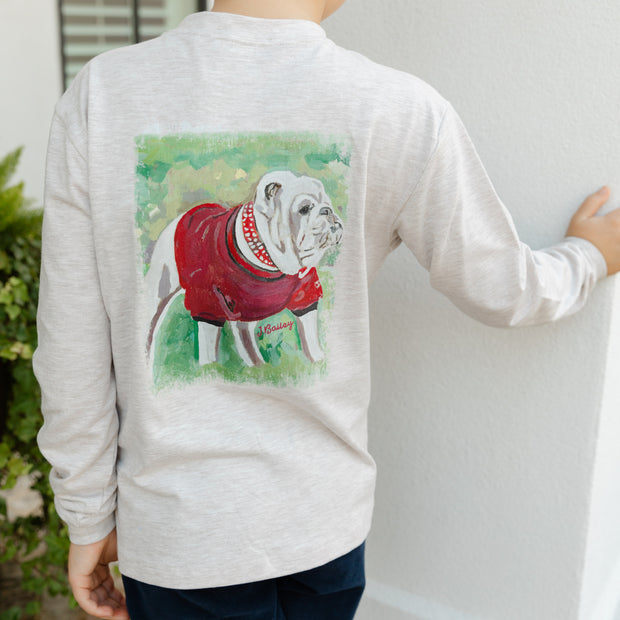 Long Sleeve Logo Tee - Dawg on Oatmeal