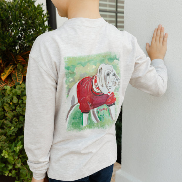 Long Sleeve Logo Tee - Dawg on Oatmeal