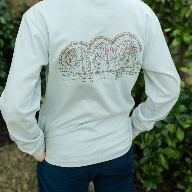 Long Sleeve Logo Tee - Turkey on Sage