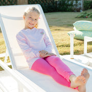 Girls Long Sleeve Logo Tee - Santa Tree on Pink