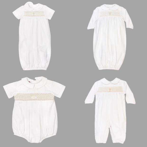 Ivory Christening - Boys Long Sleeve Sac